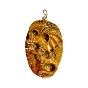 Flame Jasper Air Dragon Talisman Pendant - Large