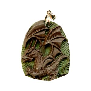 Ribbon Jasper Air Dragon Talisman Pendant